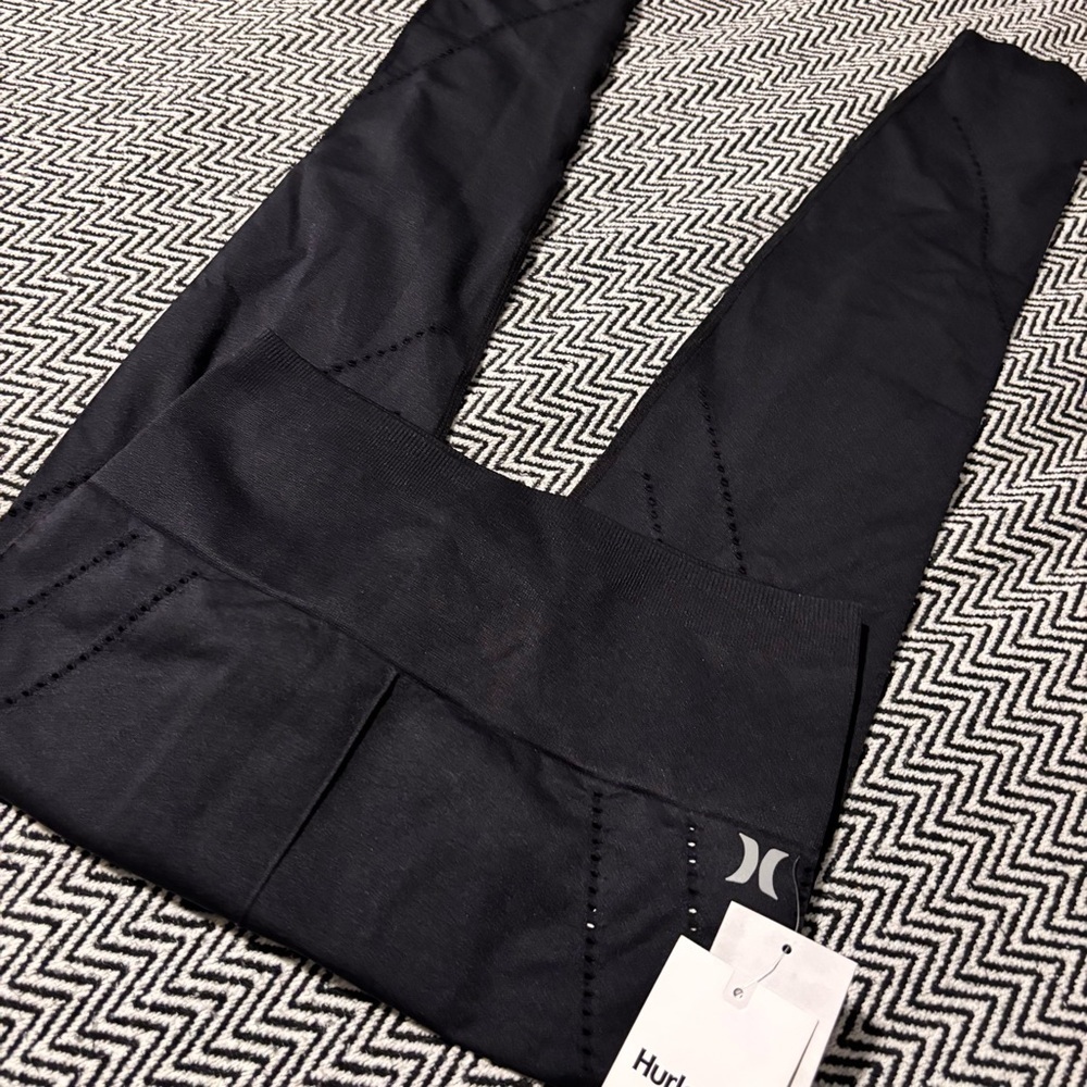 Hurley Val Pointelle High Waist Leggings In Black | Sz S - Picture 5 of 11